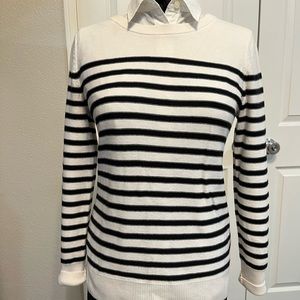 Banana Republic striped sweater with satin bow on the back of the neck. Size S